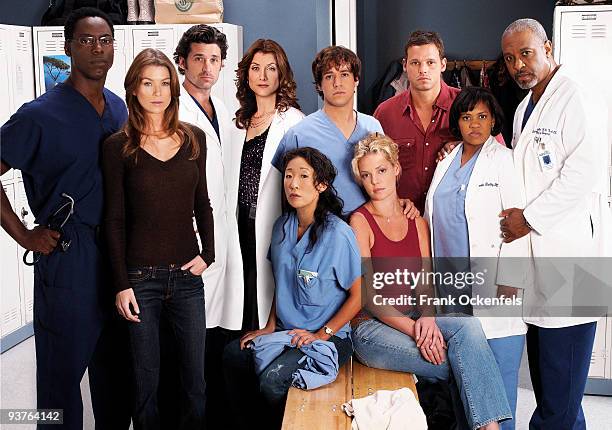 Isaiah Washington as "Dr. Preston Burke," Ellen Pompeo as "Meredith Grey," Patrick Dempsey as "Dr. Derek Shepherd," Kate Walsh as "Dr. Addison...