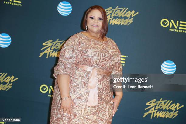 Tamela Mann visits the Press Room at the 33rd annual Stellar Gospel Music Awards at the Orleans Arena on March 24, 2018 in Las Vegas, Nevada.