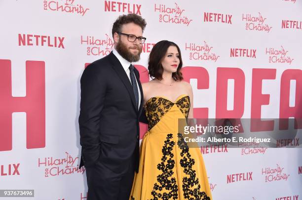Seth Rogen and Lauren Miller Rogen attend the 6th Annual Hilarity For Charity at The Hollywood Palladium on March 24, 2018 in Los Angeles, California.