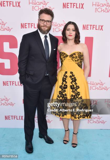 Seth Rogen and Lauren Miller Rogen attend the 6th Annual Hilarity For Charity at The Hollywood Palladium on March 24, 2018 in Los Angeles, California.