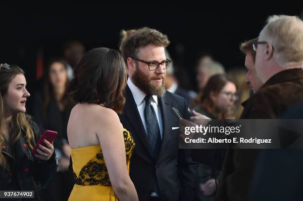 Lauren Miller Rogen and Seth Rogen attend the 6th Annual Hilarity For Charity at The Hollywood Palladium on March 24, 2018 in Los Angeles, California.