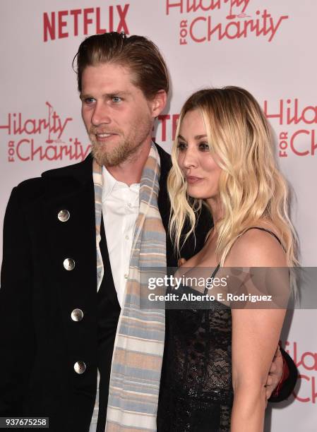 Karl Cook and Kaley Cuoco attend the 6th Annual Hilarity For Charity at The Hollywood Palladium on March 24, 2018 in Los Angeles, California.