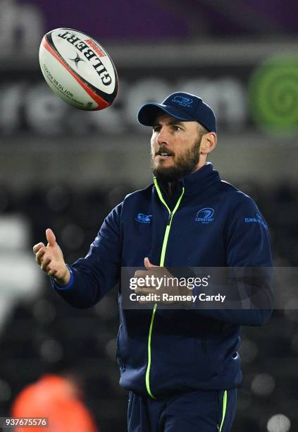 Swansea , United Kingdom - 24 March 2018; Leinster backs coach Girvan Dempsey ahead of the Guinness PRO14 Round 18 match between Ospreys and Leinster...