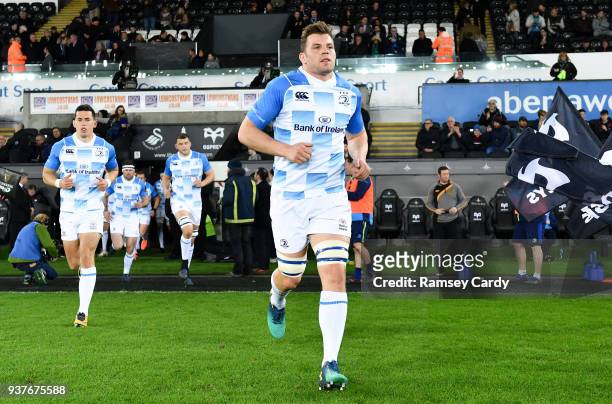 Swansea , United Kingdom - 24 March 2018; Jordi Murphy of Leinster ahead of the Guinness PRO14 Round 18 match between Ospreys and Leinster at the...