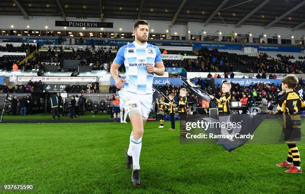 Swansea , United Kingdom - 24 March 2018; Ross Byrne of Leinster ahead of the Guinness PRO14 Round 18 match between Ospreys and Leinster at the...