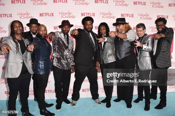 Craig Robinson and The Nasty Delicious attends the 6th Annual Hilarity For Charity at The Hollywood Palladium on March 24, 2018 in Los Angeles,...