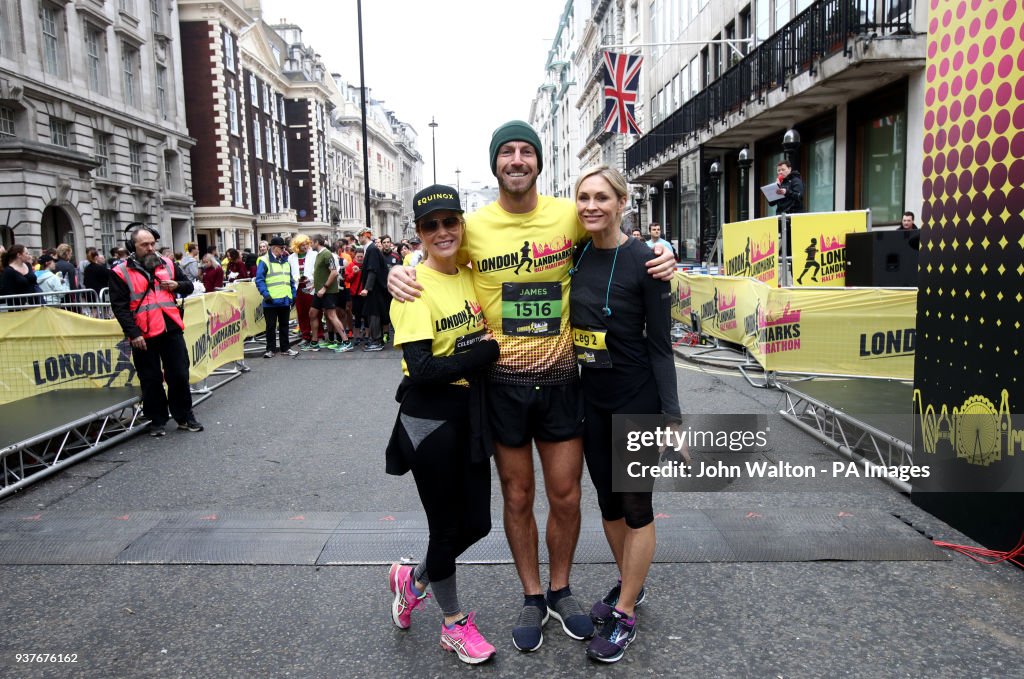 Amanda Holden , James Ingham and Jenni Falconer pose for a photo at