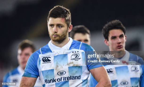 Swansea , United Kingdom - 24 March 2018; Ross Byrne of Leinster following the Guinness PRO14 Round 18 match between Ospreys and Leinster at the...