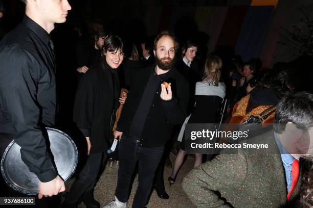 Jess Damuck and Ben Sinclair attend the reception after the New York premiere of Wes Anderson's Isle of Dogs at the Metropolitan Museum of Art on...