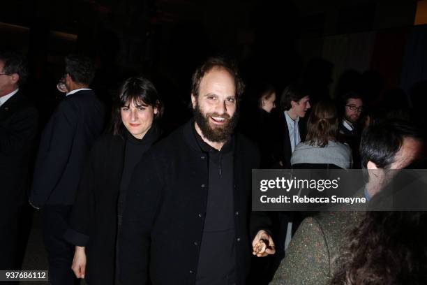 Jess Damuck and Ben Sinclair attend the reception after the New York premiere of Wes Anderson's Isle of Dogs at the Metropolitan Museum of Art on...