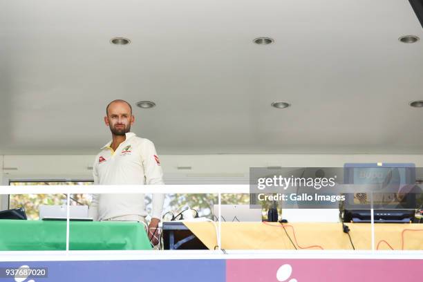 Nathan Lyon from Australia during day 4 of the 3rd Sunfoil Test match between South Africa and Australia at PPC Newlands on March 25, 2018 in Cape...