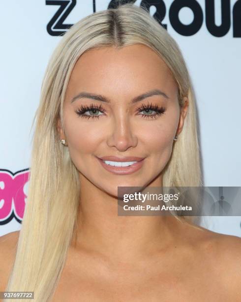 Model Lindsey Pelas attends the 4th annual 'Babes In Toyland' Pet Gala benefiting 'Operation Blankets Of Love' at Avalon on March 21, 2018 in...