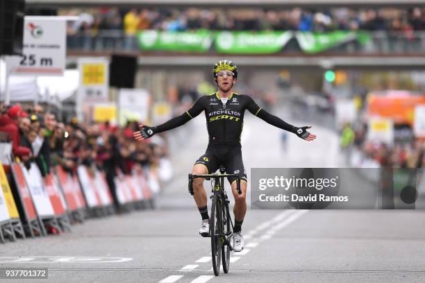 Arrival / Simon Yates of Great Britain and Team Mitchelton-Scott / Celebration / during the 98th Volta Ciclista a Catalunya 2018, Stage 7 a 154,8km...