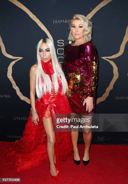 Lingerie Designer Kaila Methven and Reality TV Personality Billie Lee attend the "Madame Methven Masquerade" at SkyBar at the Mondrian Los Angeles on...