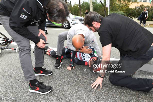 Daniel Martin of Ireland and Team UAE Team Emirates / Crash / Doctor / during the 98th Volta Ciclista a Catalunya 2018, Stage 7 a 154,8km stage from...