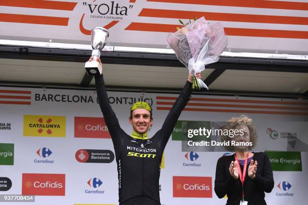 Podium / Simon Yates of Great Britain and Team Mitchelton-Scott / Celebration / during the 98th Volta Ciclista a Catalunya 2018, Stage 7 a 154,8km...