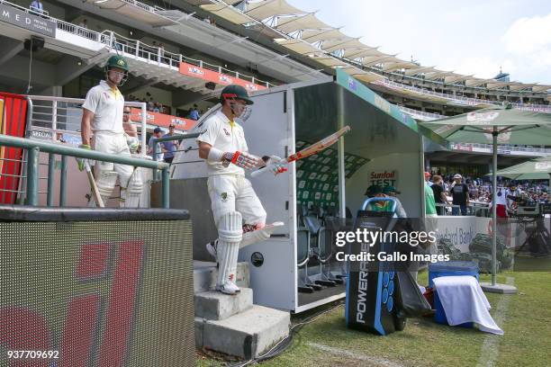 David Warner and Cameron Bancroft opening the batting during day 4 of the 3rd Sunfoil Test match between South Africa and Australia at PPC Newlands...