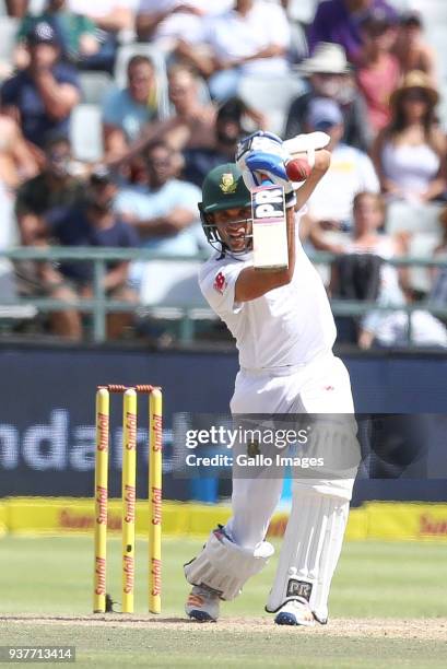 Keshav Maharaj of South Africa during day 4 of the 3rd Sunfoil Test match between South Africa and Australia at PPC Newlands on March 25, 2018 in...