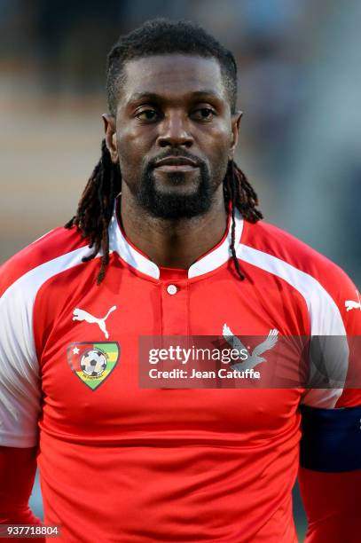 Emmanuel Adebayor of Togo during the international friendly match between Togo and Ivory Coast at Stade Pierre Brisson on March 24, 2018 in Beauvais,...