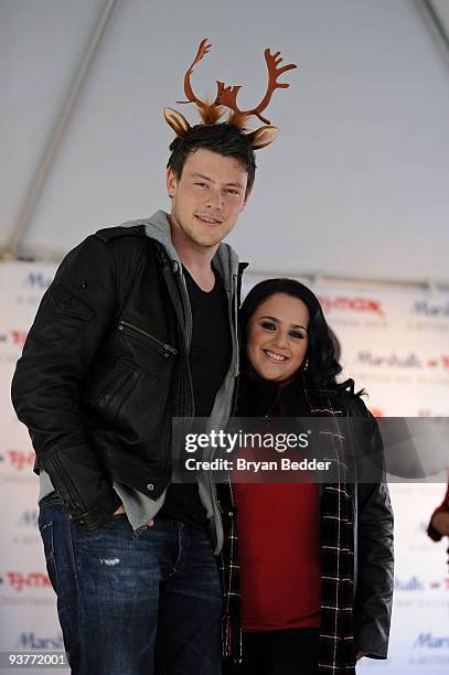 Actors Cory Monteith and Nikki Blonsky attend the "Carol-Oke" Contest at Bryant Park on December 3, 2009 in New York City.