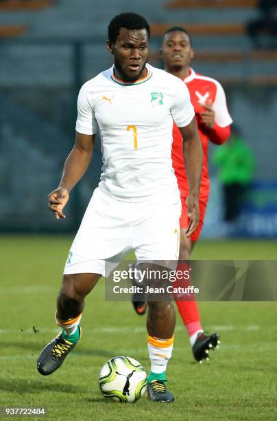 Seydou Doumbia of Ivory Coast during the international friendly match between Togo and Ivory Coast at Stade Pierre Brisson on March 24, 2018 in...