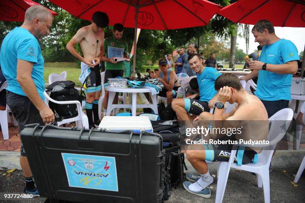 Astana Pro Team Kazakhstan prepare during Stage 8 of the Le Tour de Langkawi 2018, Rembau-Kuala Lumpur 141.1 km on March 25, 2018 in Kuala Lumpur,...