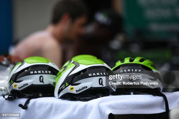 Team Dimension Data Republic South Africa helmet is seen during Stage 8 of the Le Tour de Langkawi 2018, Rembau-Kuala Lumpur 141.1 km on March 25,...