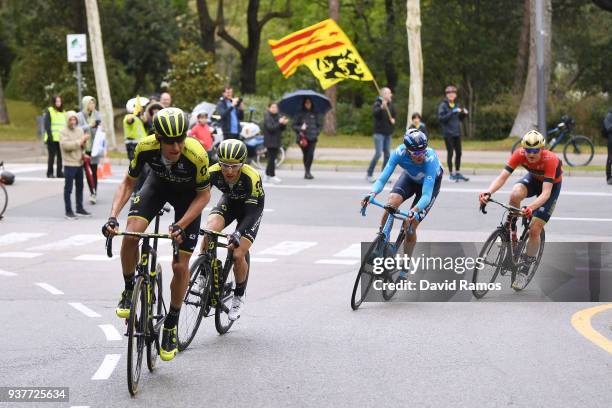 Carlos Verona Quintanilla of Spain and Team Mitchelton-Scott / Simon Yates of Great Britain and Team Mitchelton-Scott / Marc Soler of Spain and Team...