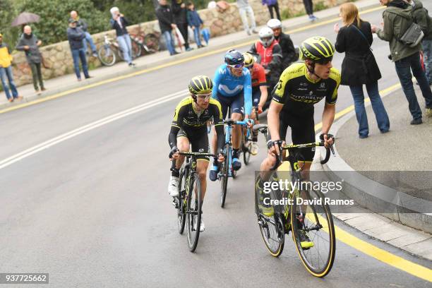 Carlos Verona Quintanilla of Spain and Team Mitchelton-Scott / Simon Yates of Great Britain and Team Mitchelton-Scott / Marc Soler of Spain and Team...