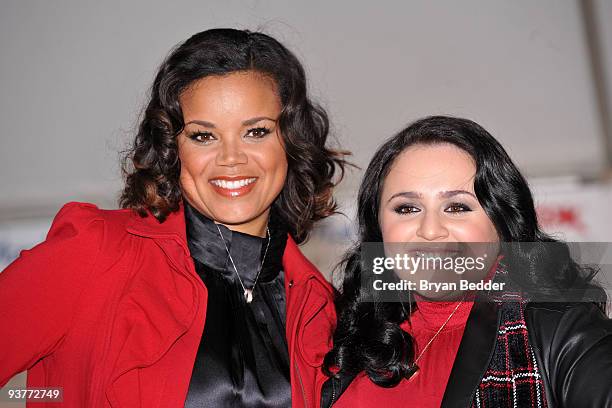 Kimberley Locke and Nikki Blonsky attend the "Carol-Oke" Contest at Bryant Park on December 3, 2009 in New York City.