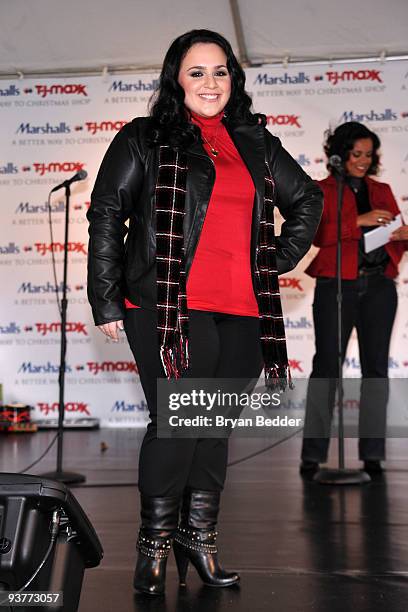 Actress Nikki Blonsky attends the "Carol-Oke" Contest at Bryant Park on December 3, 2009 in New York City.