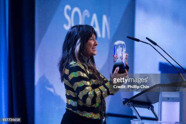 Medicine Songs Buffy Sainte-Marie wins the Indigenous Music Album of the year award at the Juno Gala Dinner and Awards at the Vancouver Convention...