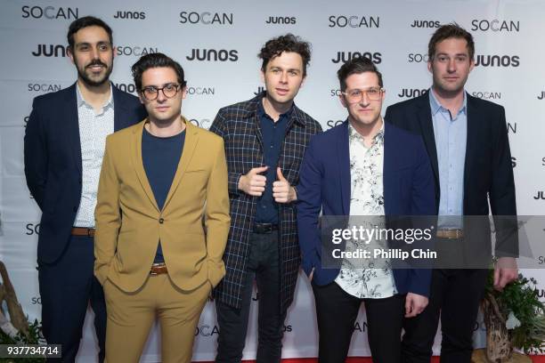 The Arkells walk the red carpet at the Juno Gala Dinner and Awards at the Vancouver Convention Centre on March 24, 2018 in Vancouver, Canada.