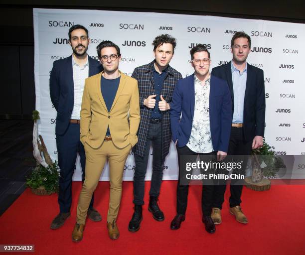 The Arkells walk the red carpet at the Juno Gala Dinner and Awards at the Vancouver Convention Centre on March 24, 2018 in Vancouver, Canada.