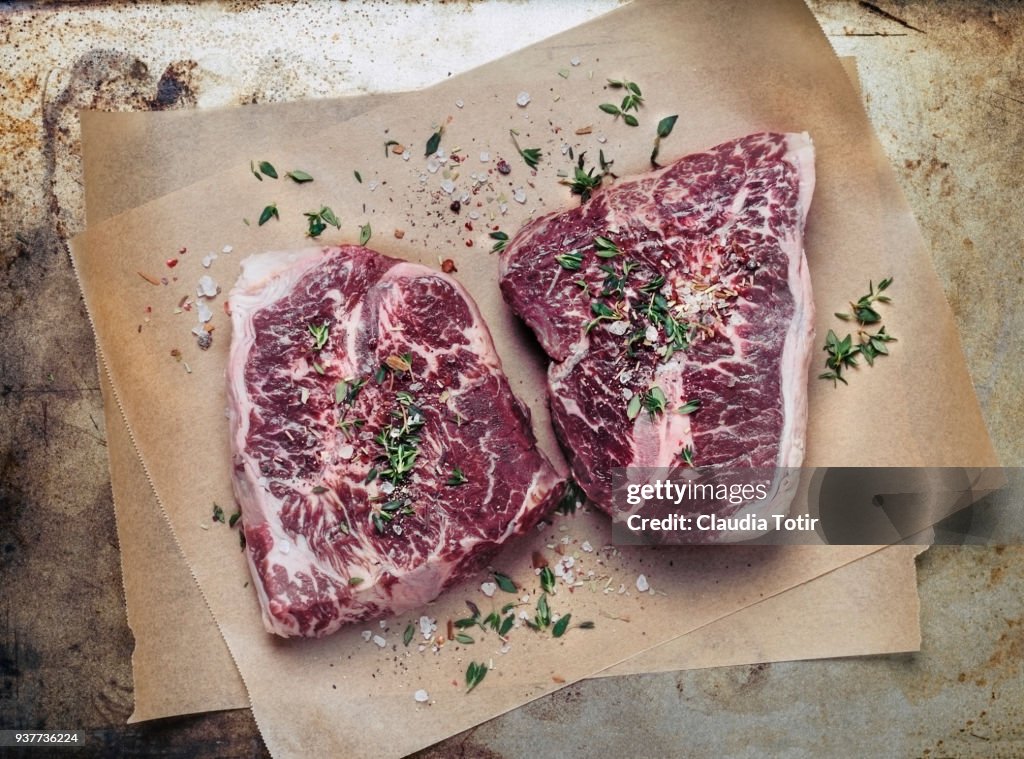 Raw steak