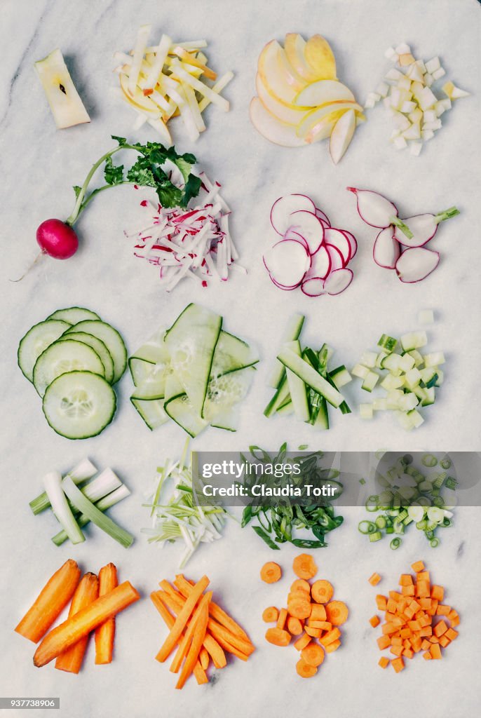 Chopped vegetables