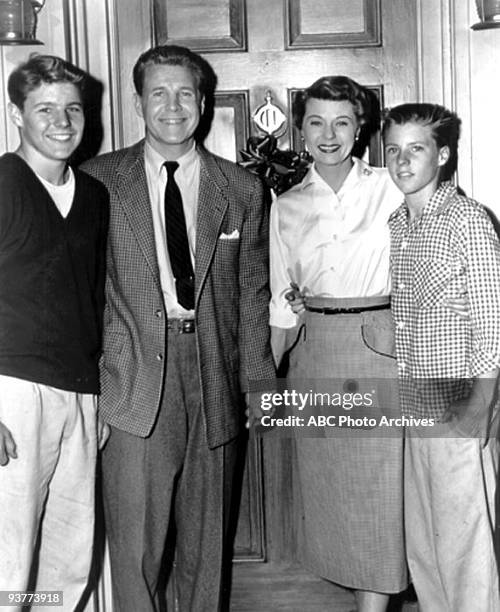 Gallery - Season One - 1953, One of TV's longest-running family comedies was based on the real-life Nelson family, pictured, from left: David, Ozzie,...