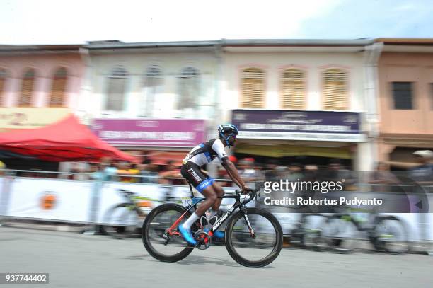 Metkel Eyob of Terengganu Cycling Team Malaysia competes during Stage 8 of the Le Tour de Langkawi 2018, Rembau-Kuala Lumpur 141.1 km on March 25,...