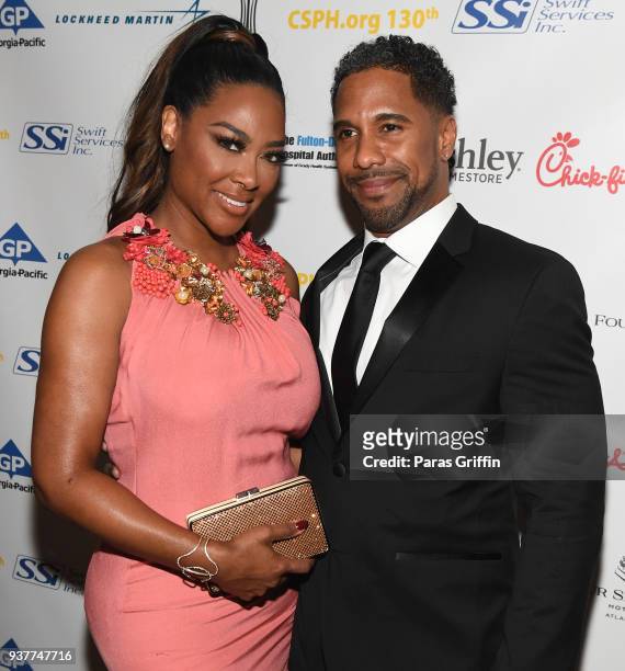 Personality Kenya Moore and Marc Daly attend Carrie Steele-Pitts Home 130th Anniversary Gala at Four Seasons Hotel on March 24, 2018 in Atlanta,...