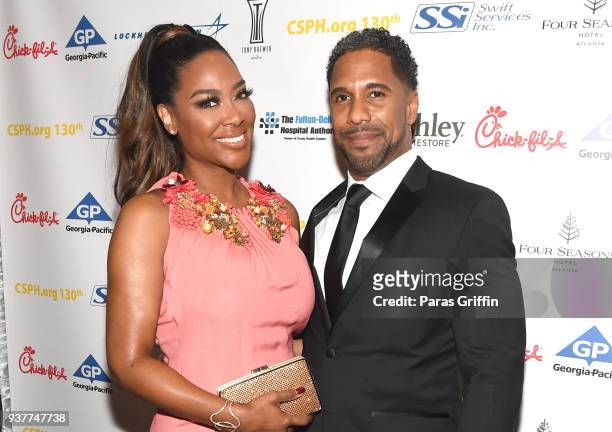 Personality Kenya Moore and Marc Daly attend Carrie Steele-Pitts Home 130th Anniversary Gala at Four Seasons Hotel on March 24, 2018 in Atlanta,...