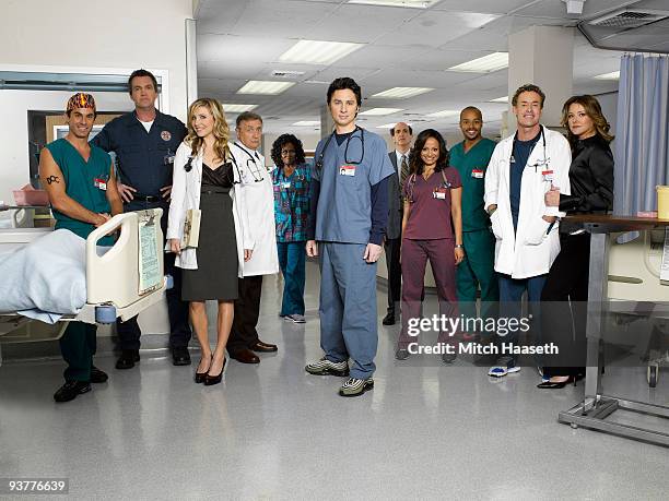 Scrubs" stars Rob Maschio as "The Todd," Neil Flynn as "The Janitor," Sarah Chalke as "Elliot Reid," Ken Jenkins as "Dr. Bob Kelso," Aloma Wright as...