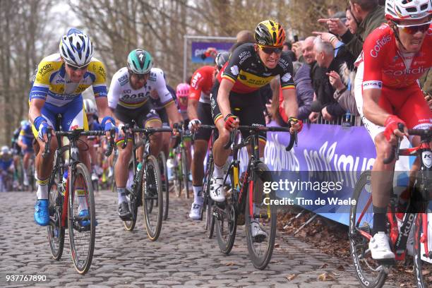 Oliver Naesen of Belgium and Team AG2R La Mondiale / Preben Van Hecke of Belgium and Team Sport Vlaanderen - Baloise / Peter Sagan of Slovakia and...