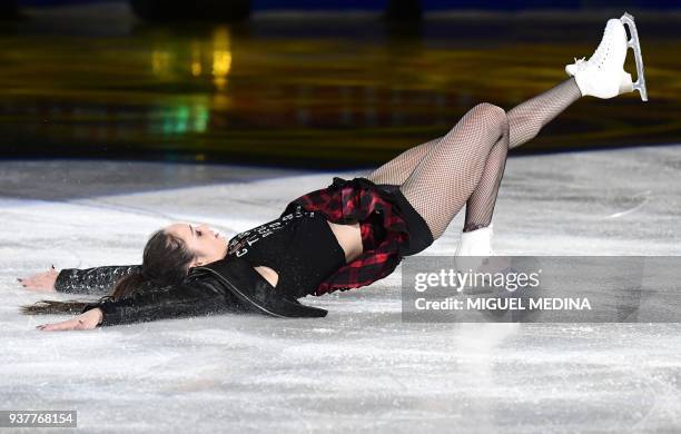 Kaetlyn Osmond from Canada performs a routine during an Exhibition Gala at The World Figure Skating Championships 2018 in Milan on March 25, 2018. /...