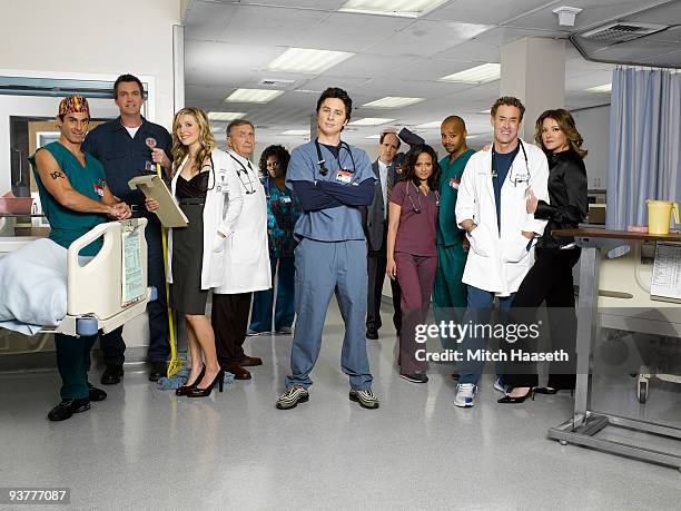 Scrubs" stars Rob Maschio as "The Todd," Neil Flynn as "The Janitor," Sarah Chalke as "Elliot Reid," Ken Jenkins as "Dr. Bob Kelso," Aloma Wright as...