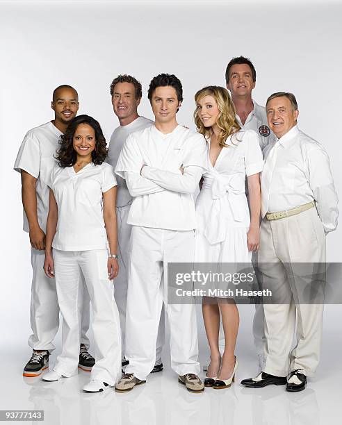 Scrubs" stars Donald Faison as "Chris Turk," Judy Reyes as "Nurse Carla Espinosa," John C. McGinley as "Dr. Phil Cox," Zach Braff as "John 'J.D.'...