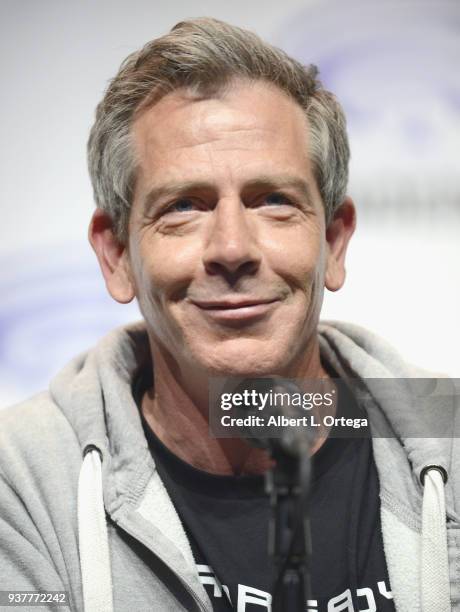 Actor Ben Mendelson promotes Warner Bros. "Ready Player One" on Day 2 of Wonder Con 2018 held at Anaheim Convention Center on March 24, 2018 in...