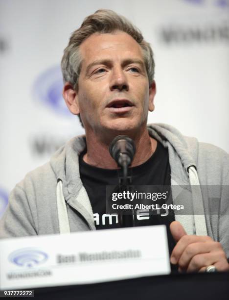 Actor Ben Mendelson promotes Warner Bros. "Ready Player One" on Day 2 of Wonder Con 2018 held at Anaheim Convention Center on March 24, 2018 in...