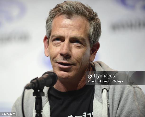 Actor Ben Mendelson promotes Warner Bros. "Ready Player One" on Day 2 of Wonder Con 2018 held at Anaheim Convention Center on March 24, 2018 in...