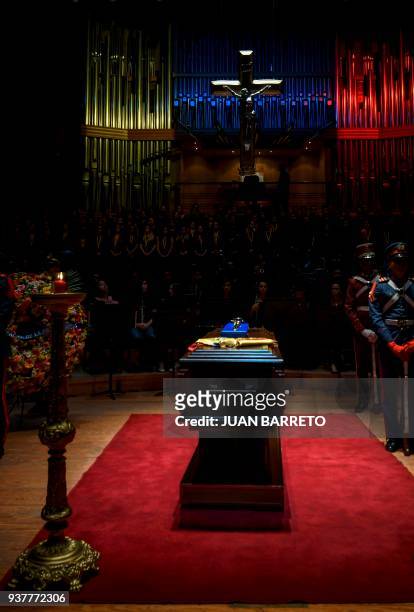 General view during the wake of the founder of Venezuela's National System of Children and Youth Orchestras, Jose Antonio Abreu, in Caracas, on March...