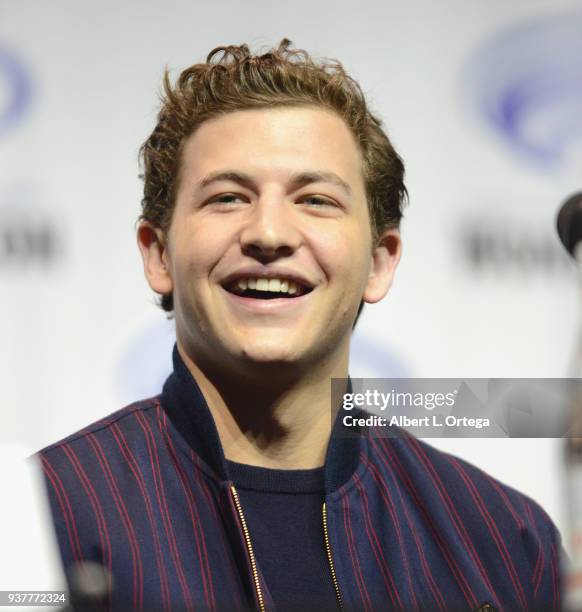 Actor Tye Sheridan promotes Warner Bros. "Ready Player One" on Day 2 of Wonder Con 2018 held at Anaheim Convention Center on March 24, 2018 in...